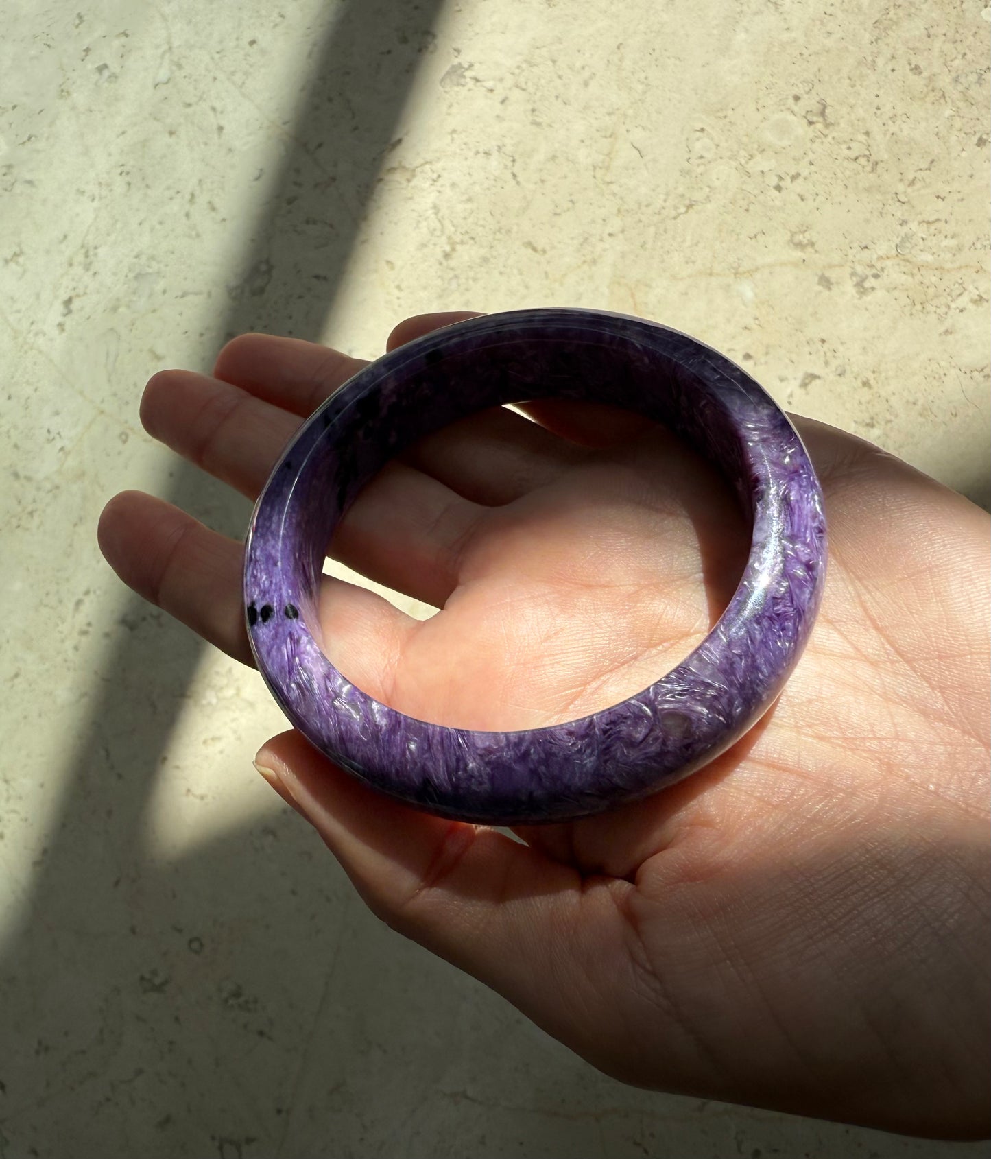 Charoite bangle bracelet