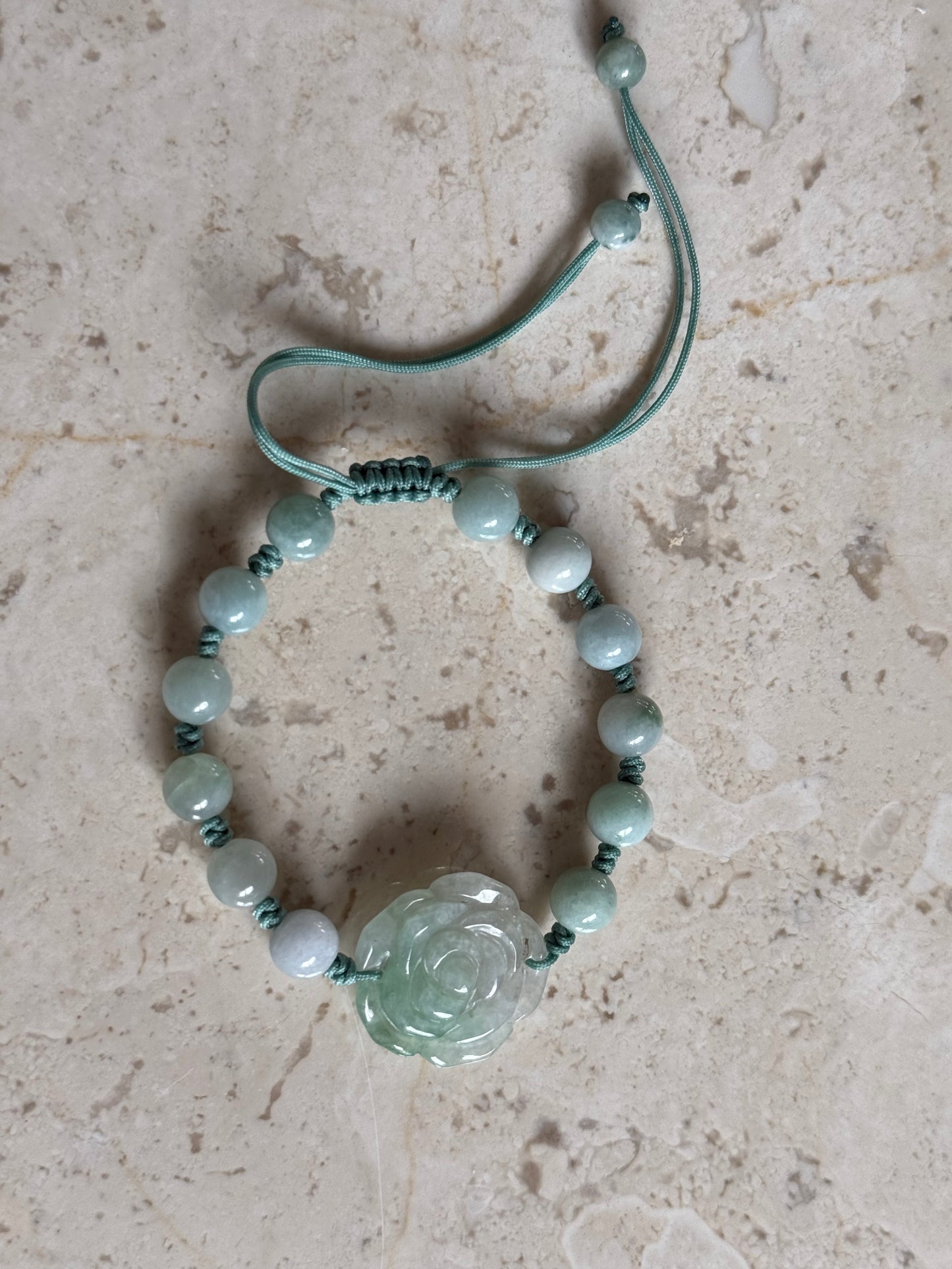 Jadeite Rose adjustable bracelet