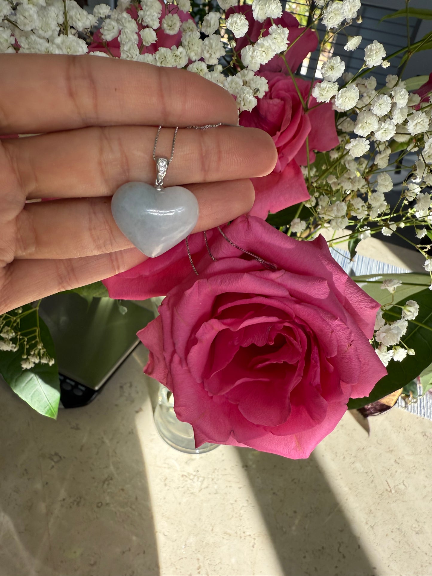 Lavender jadeite Heart