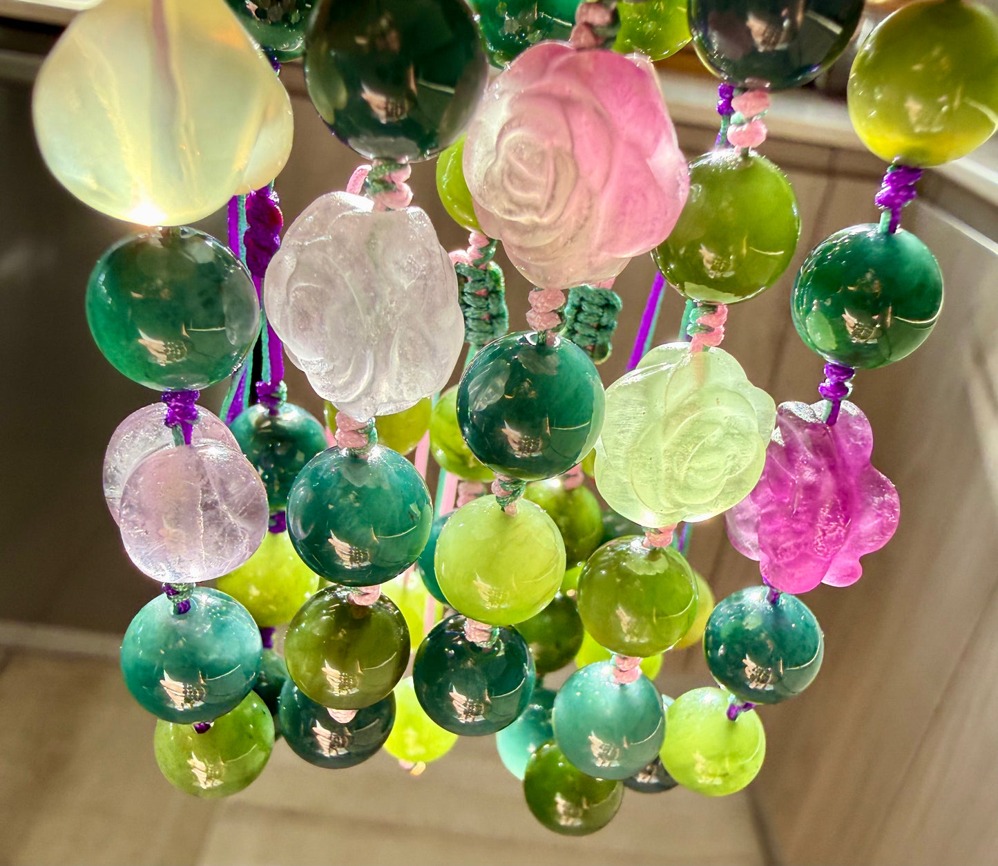 Marmalade jade & fluorite bracelet