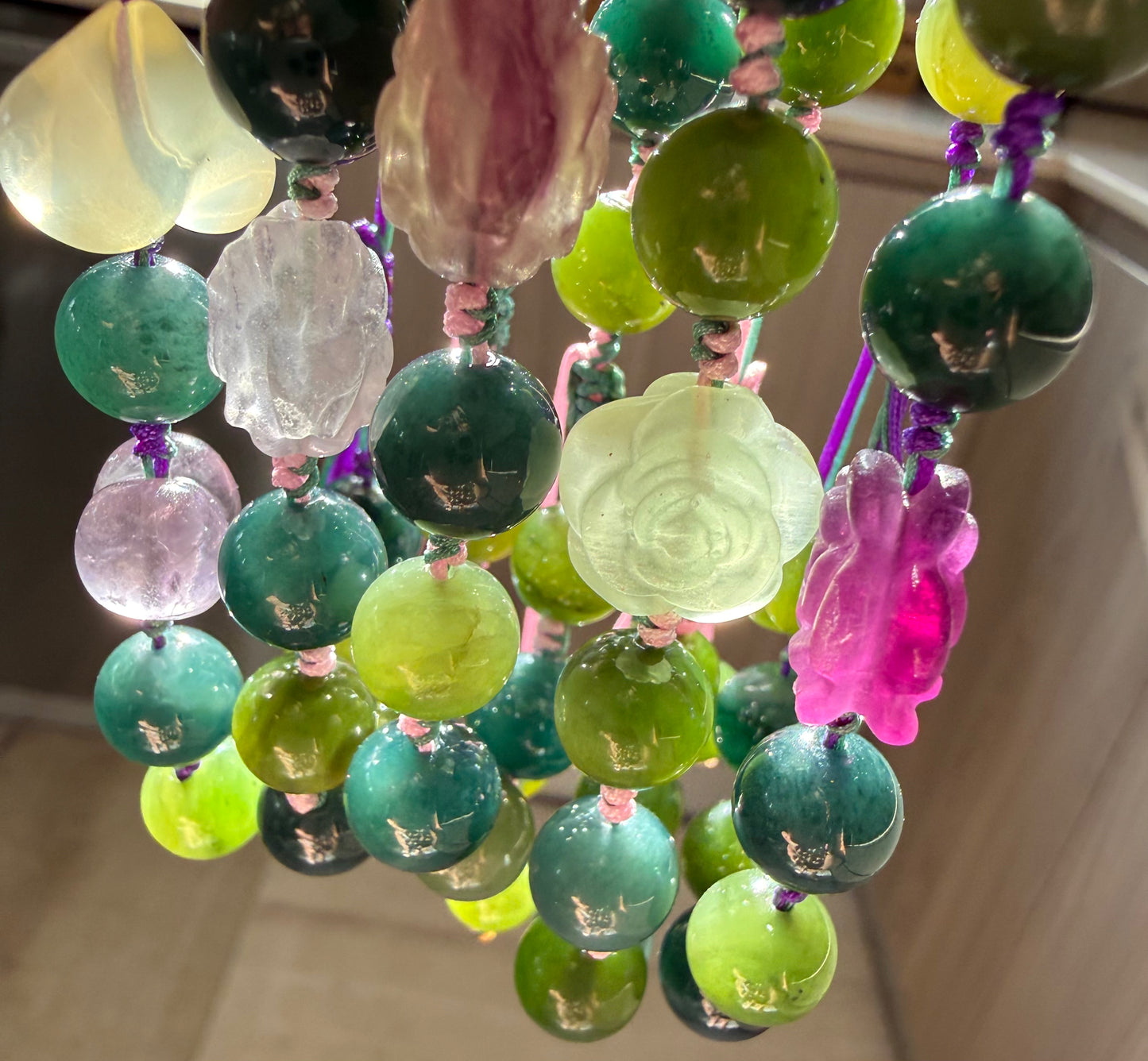 Marmalade jade & fluorite bracelet