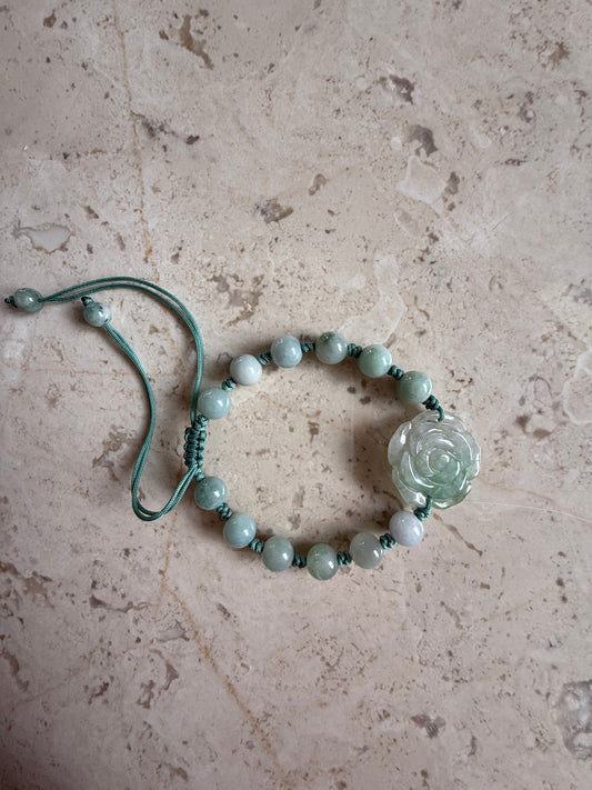 Jadeite Rose adjustable bracelet