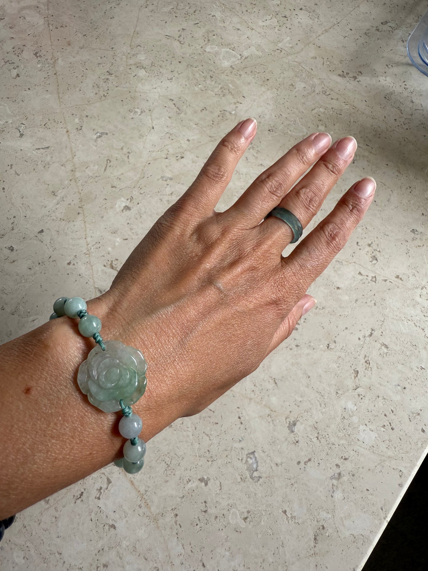 Jadeite Rose adjustable bracelet