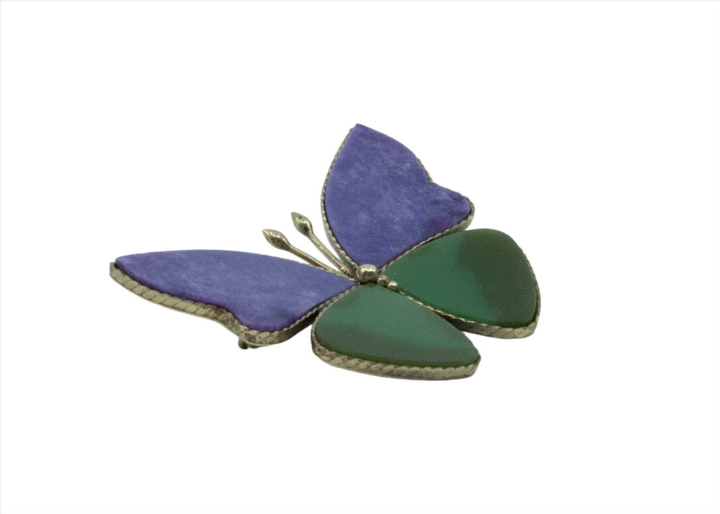 Two-tone Butterfly Jade/Charoite Pin