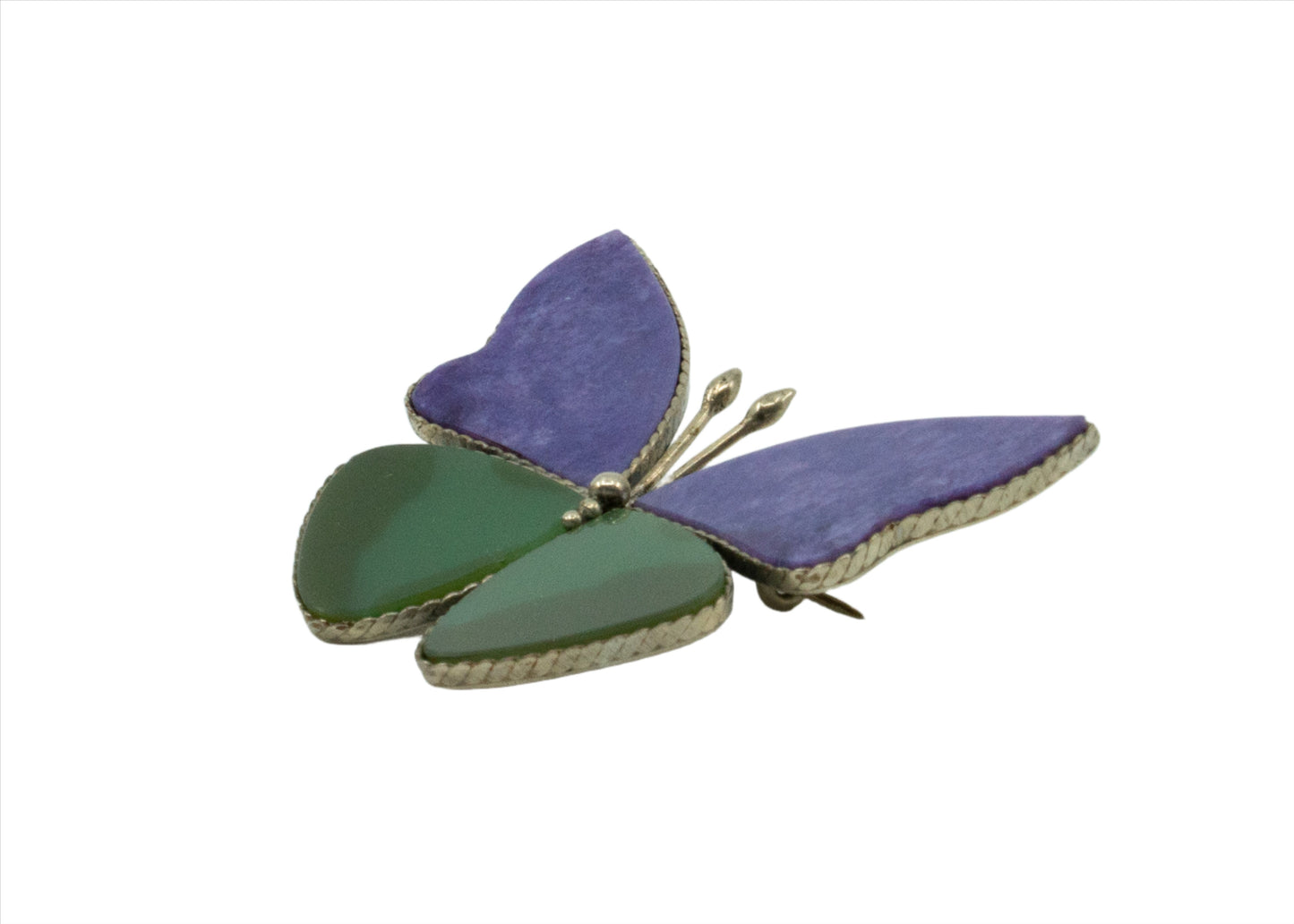 Two-tone Butterfly Jade/Charoite Pin