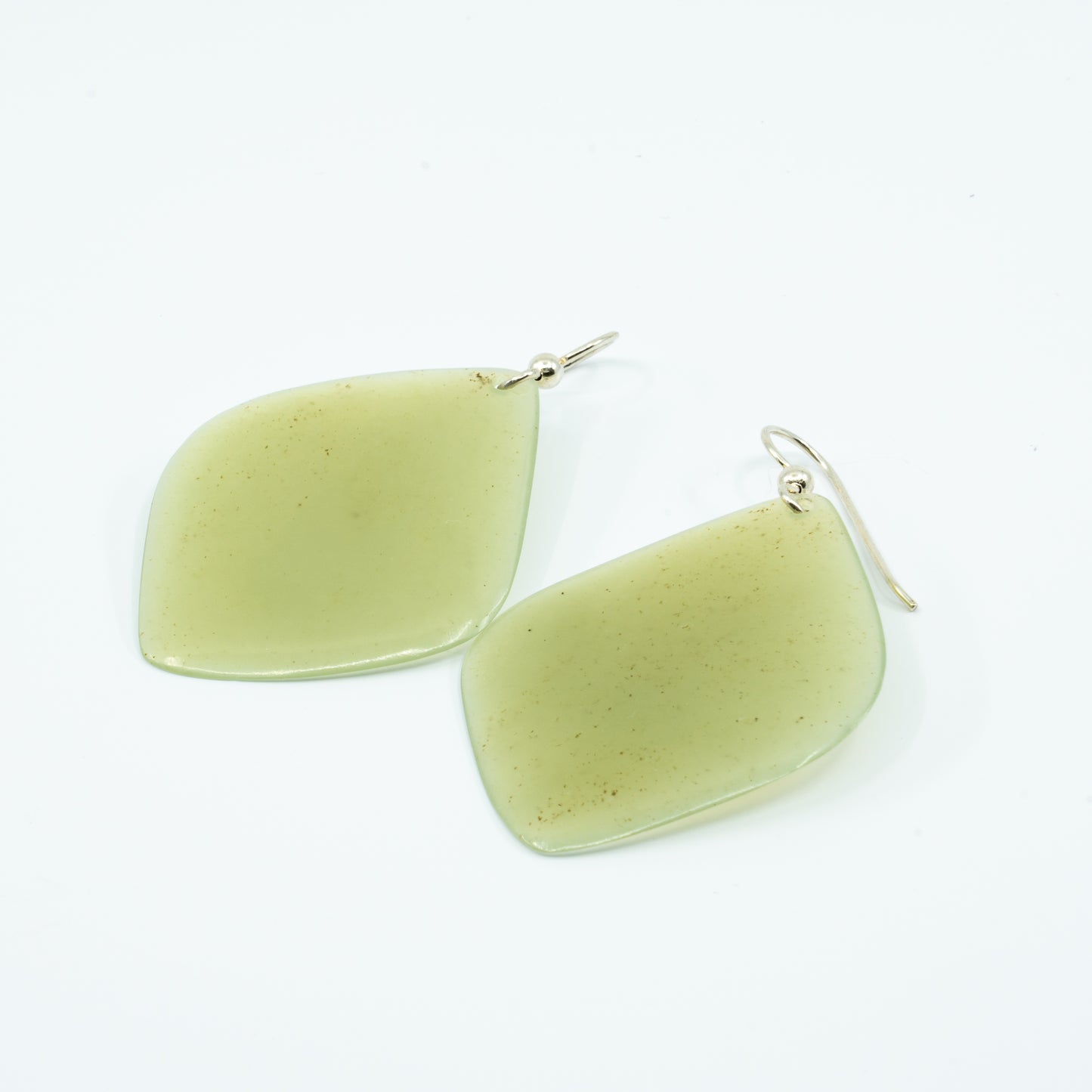 Celadon jade earrings