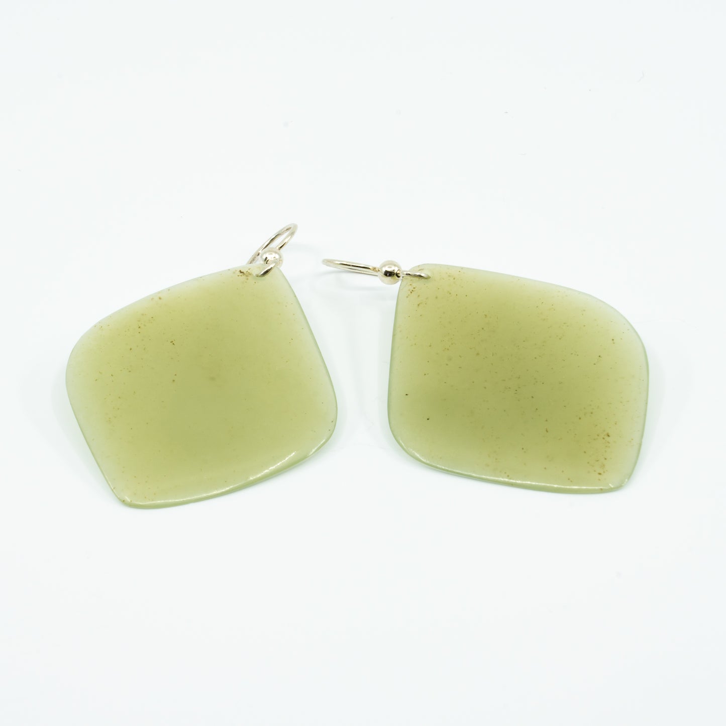 Celadon jade earrings