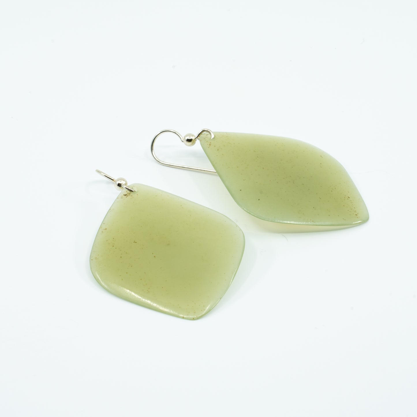 Celadon jade earrings