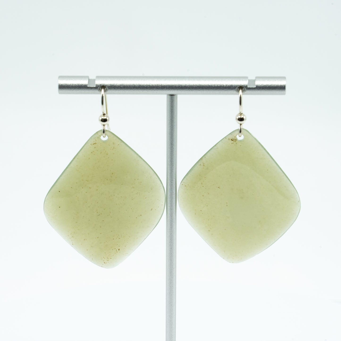 Celadon jade earrings