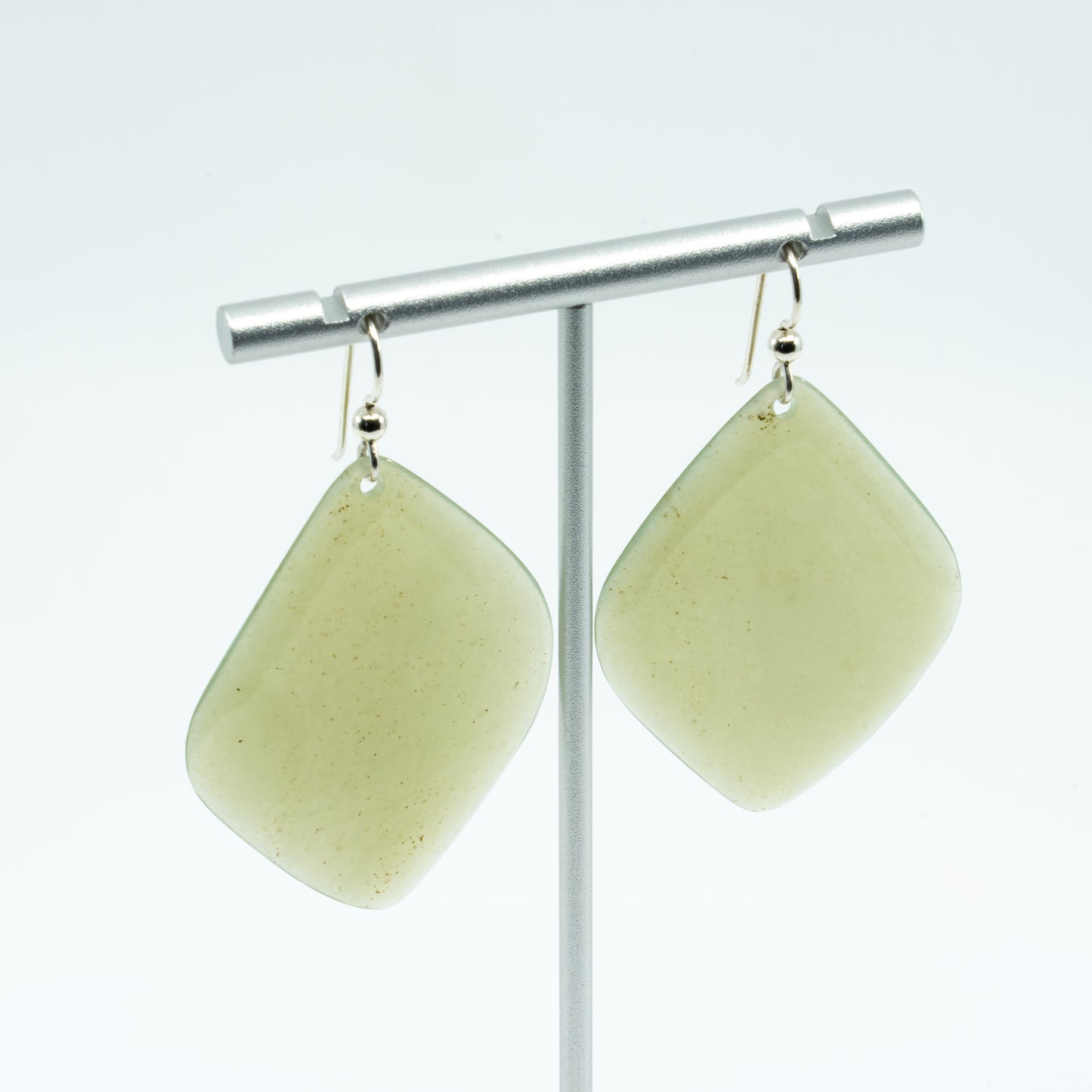 Celadon jade earrings