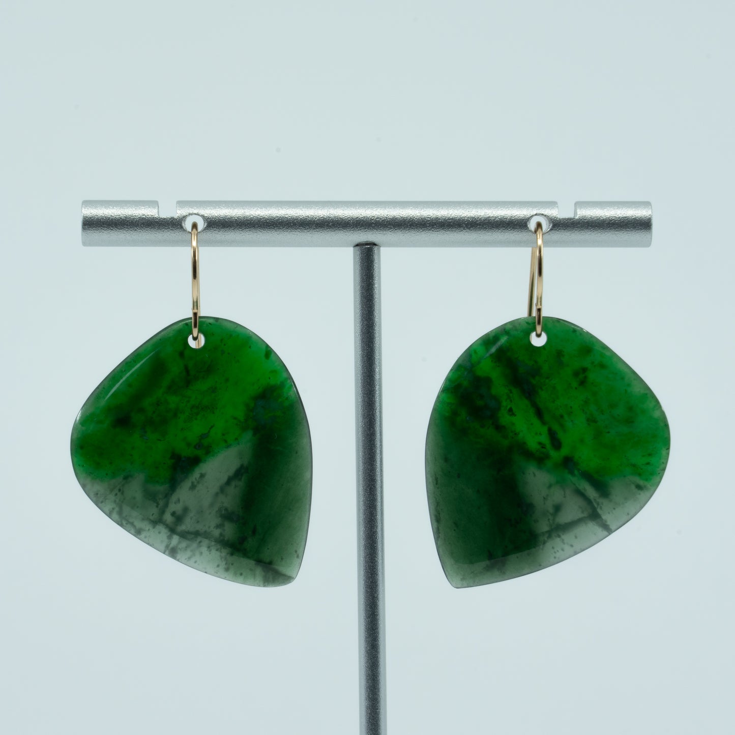 Three tone Guatemalan jadeite earrings