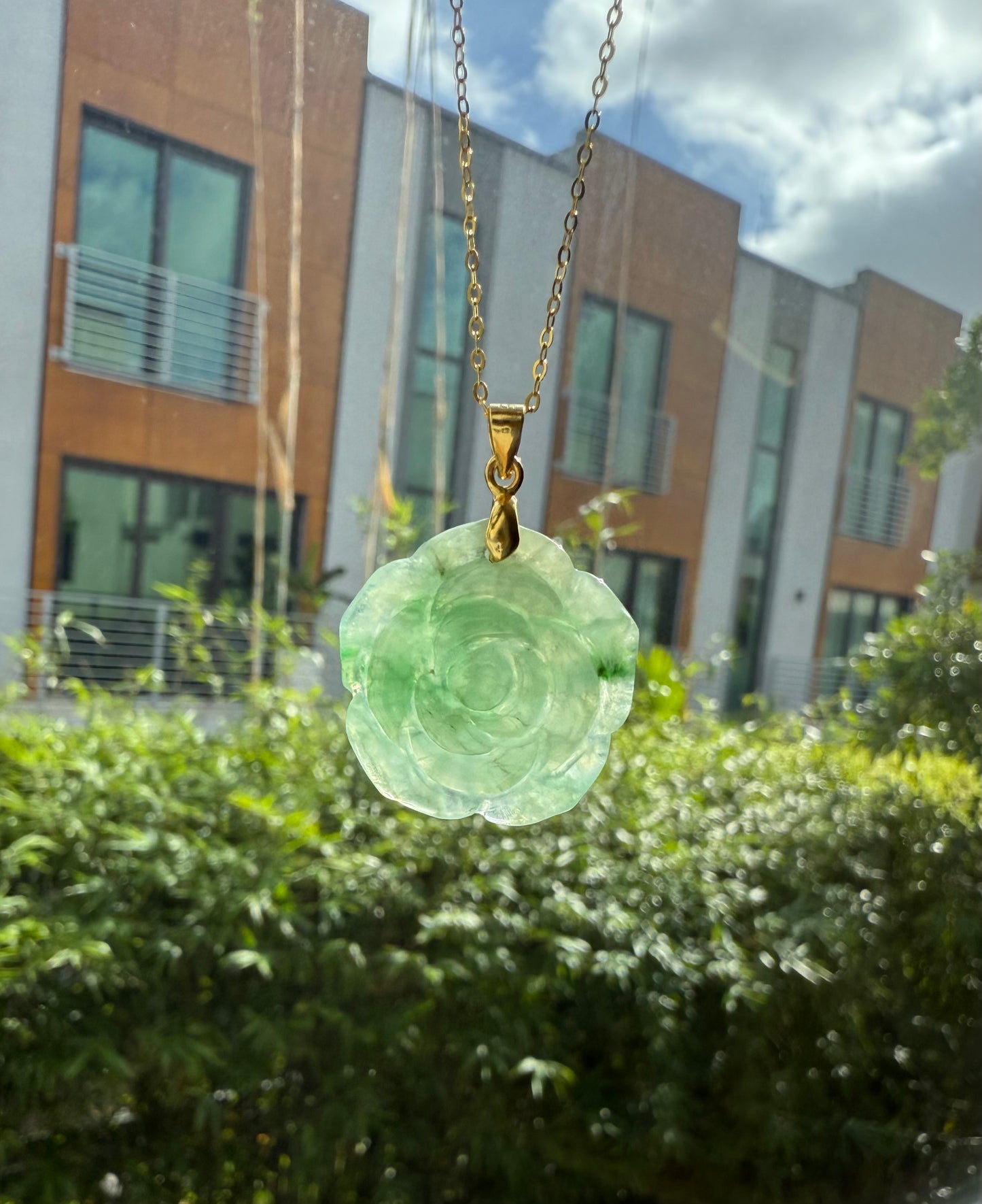 Jadeite Rose pendant