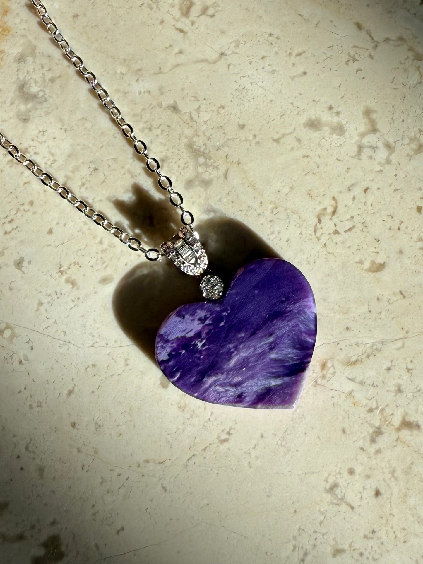 Charoite Heart pendant