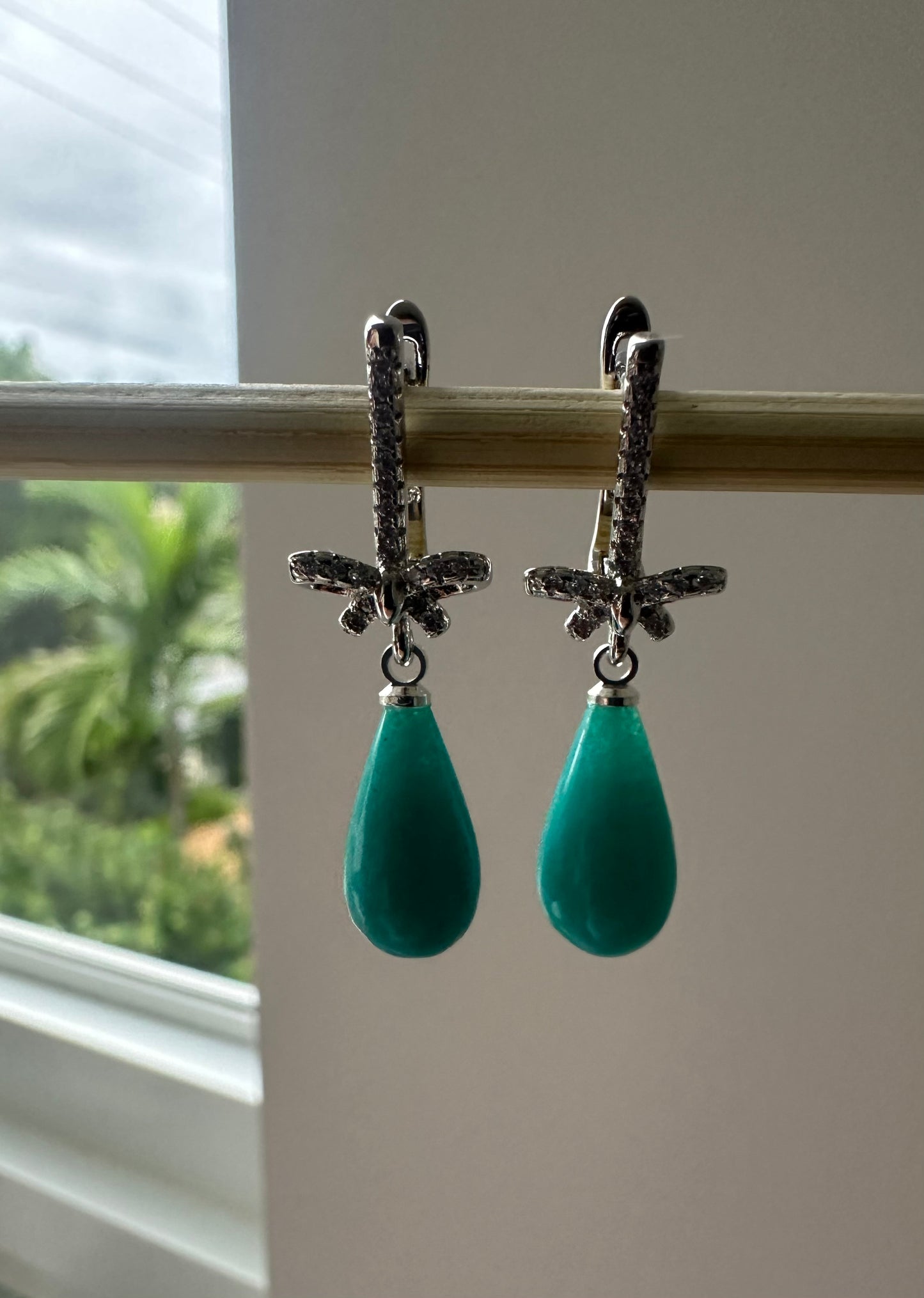 Gem silica earrings