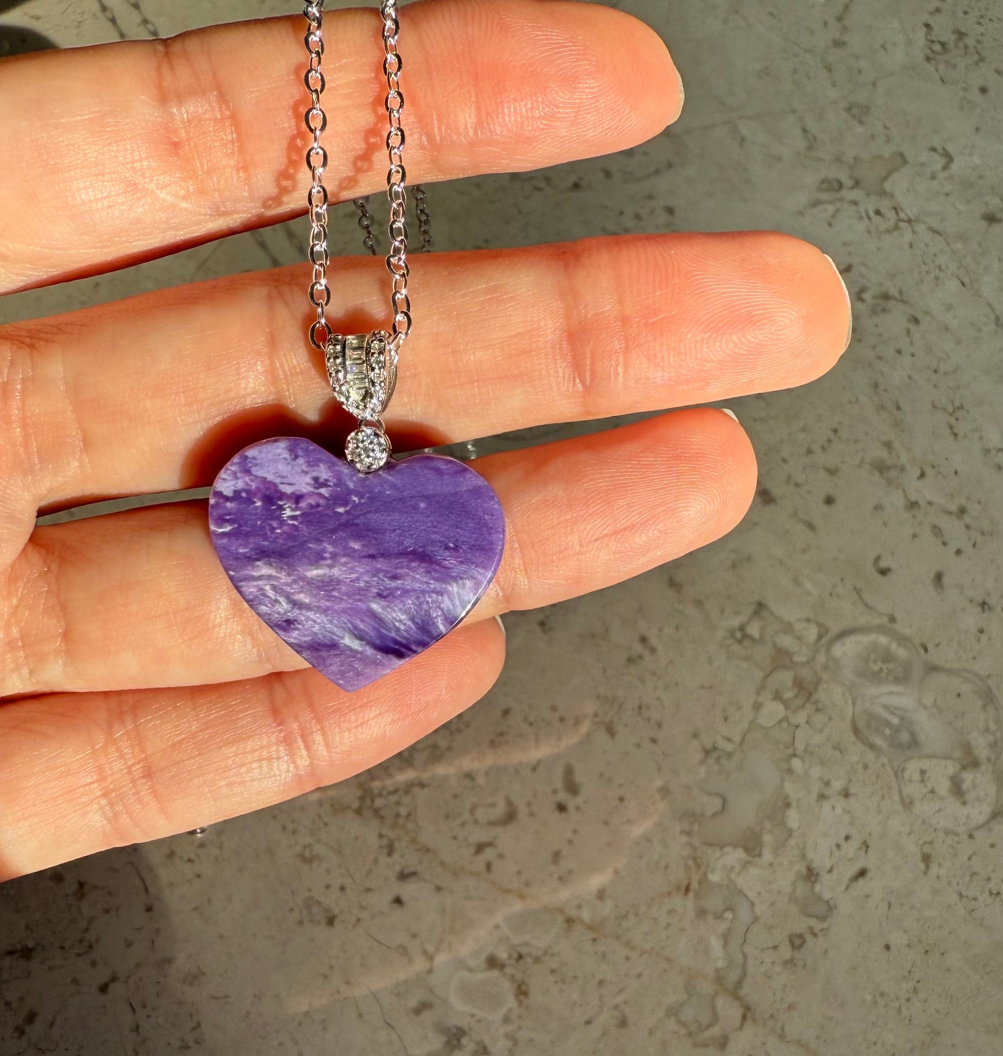 Charoite Heart pendant