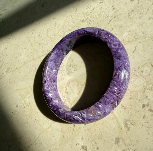 Charoite bangle bracelet