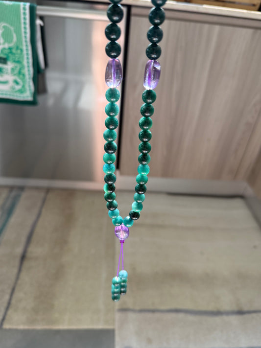 Jadeite Necklace with Amethyst