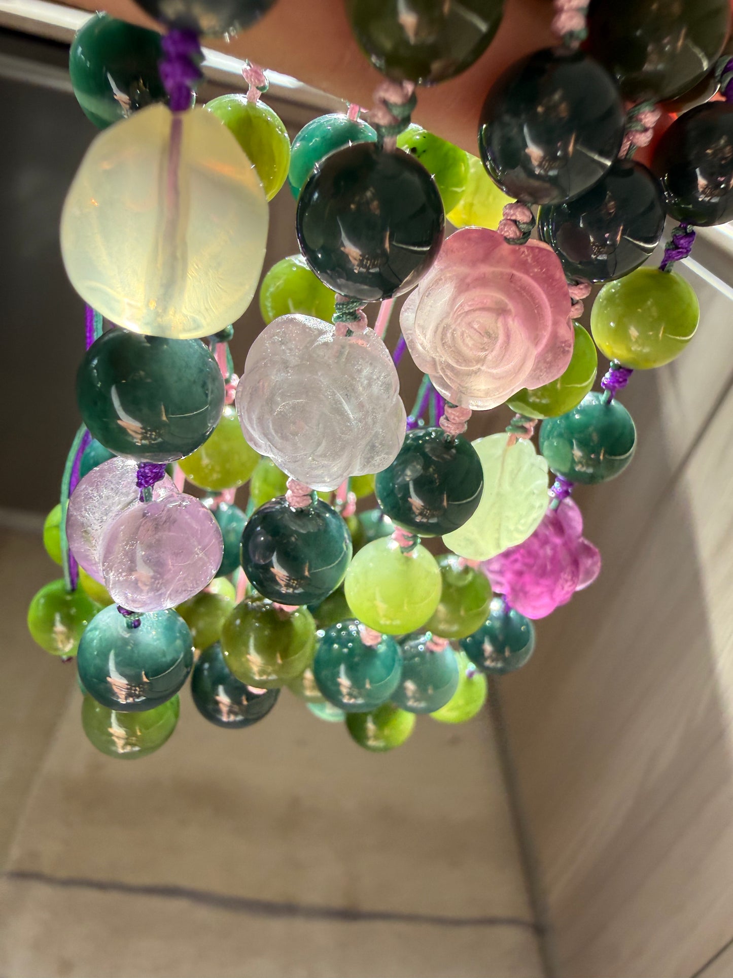 Marmalade jade & fluorite bracelet
