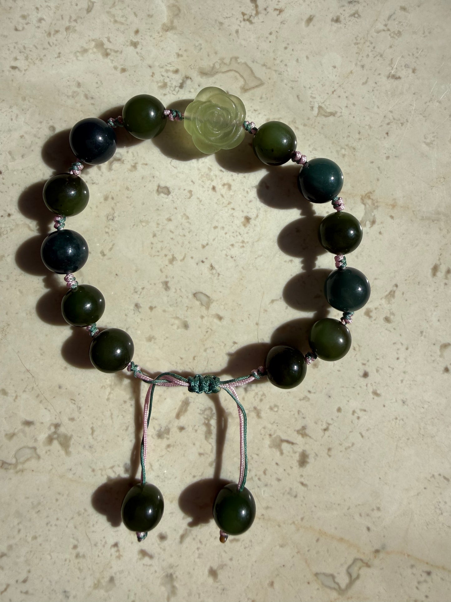 Marmalade jade & fluorite bracelet