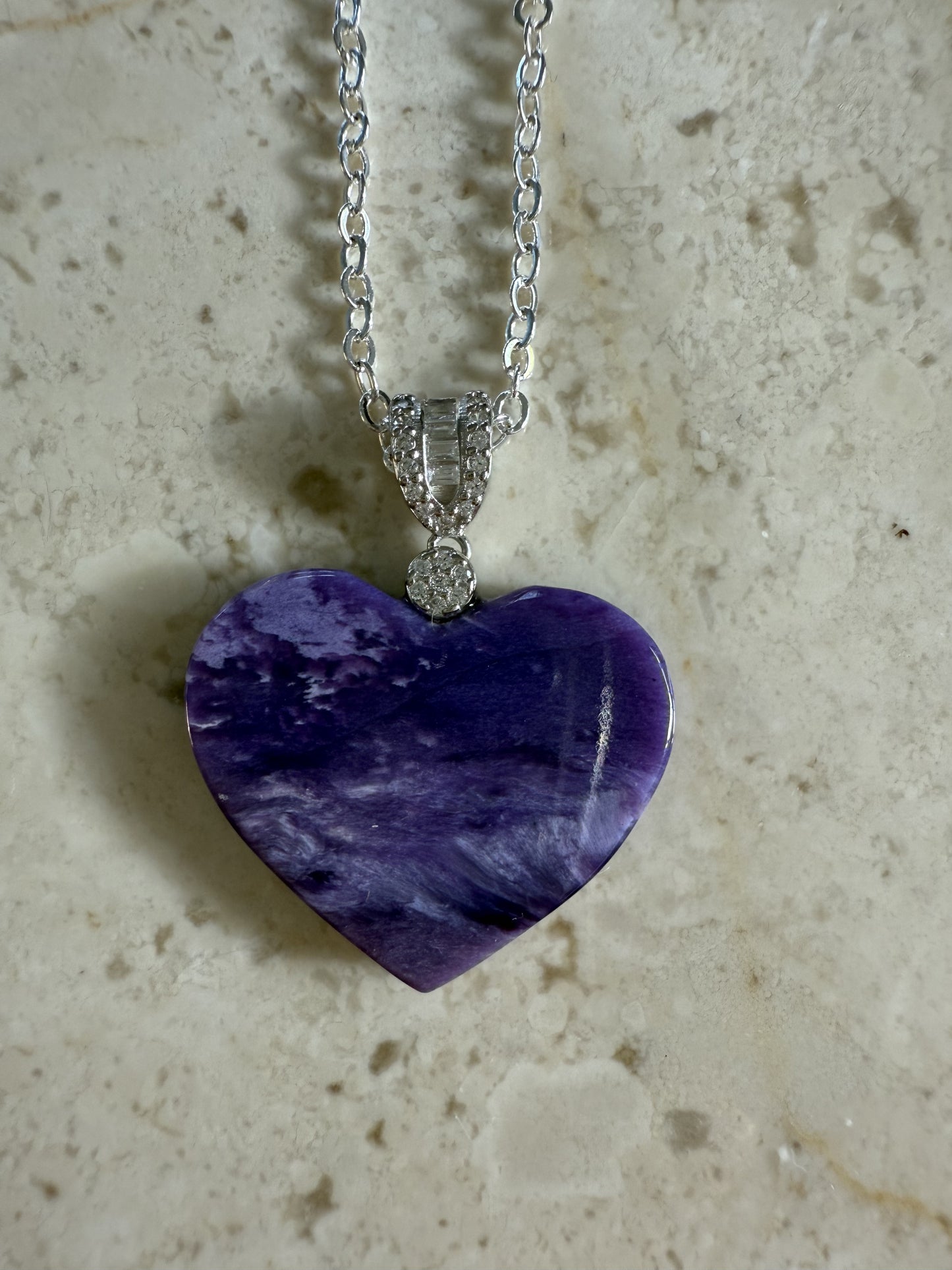 Charoite Heart pendant