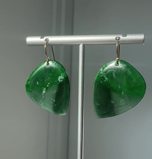 Three tone Guatemalan jadeite earrings