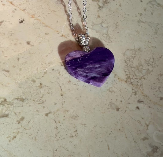 Charoite Heart pendant